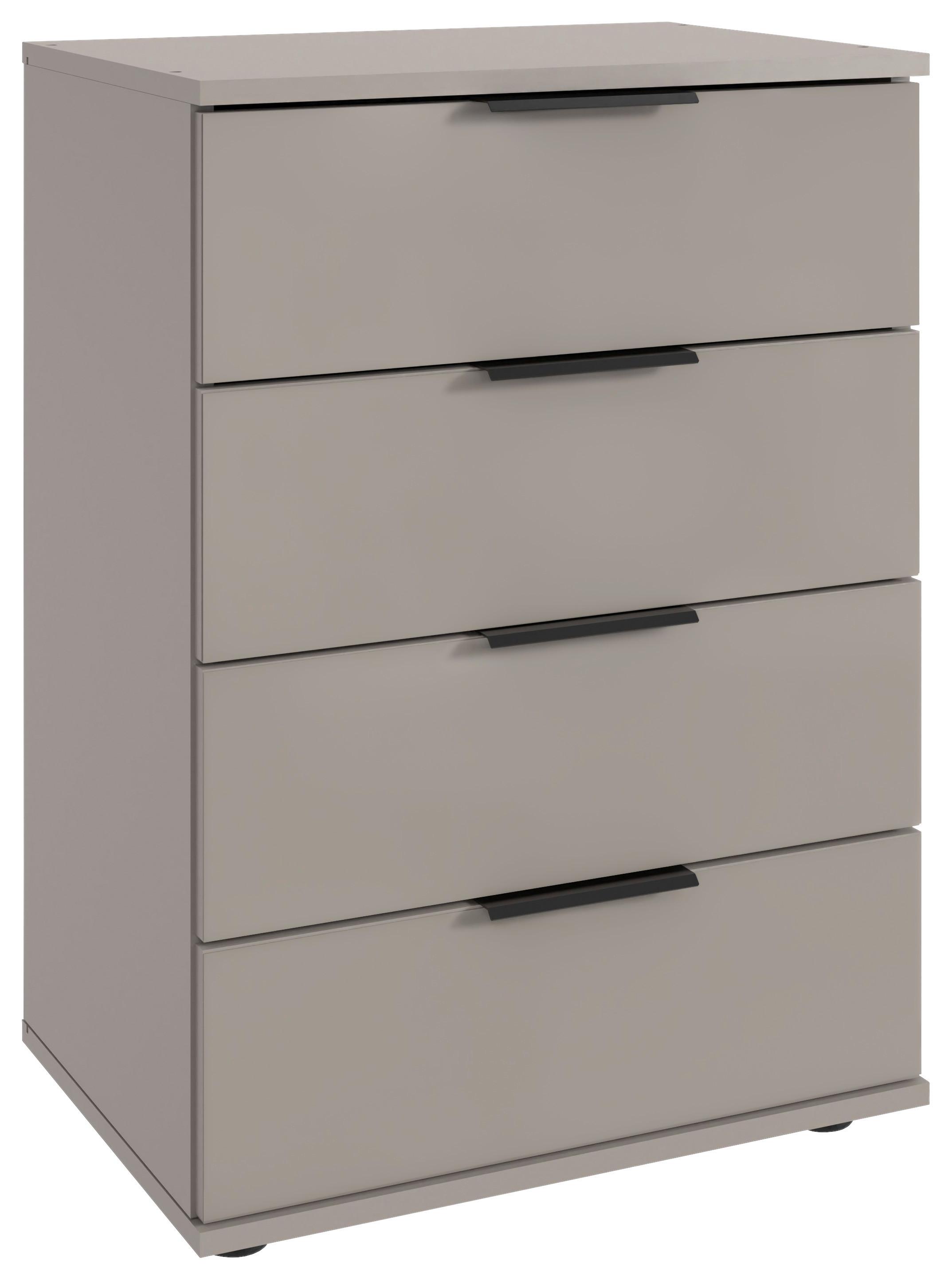 NOČNÝ STOLÍK SAIGON - čierna/sivobéžová, Modern, kov/kompozitné drevo (52/74/38cm)