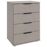 Nachtkästchen Saigon Beige/Greige B: 52 cm - Greige/Beige, MODERN, Glas/Holzwerkstoff (52/74/38cm) - MID.YOU