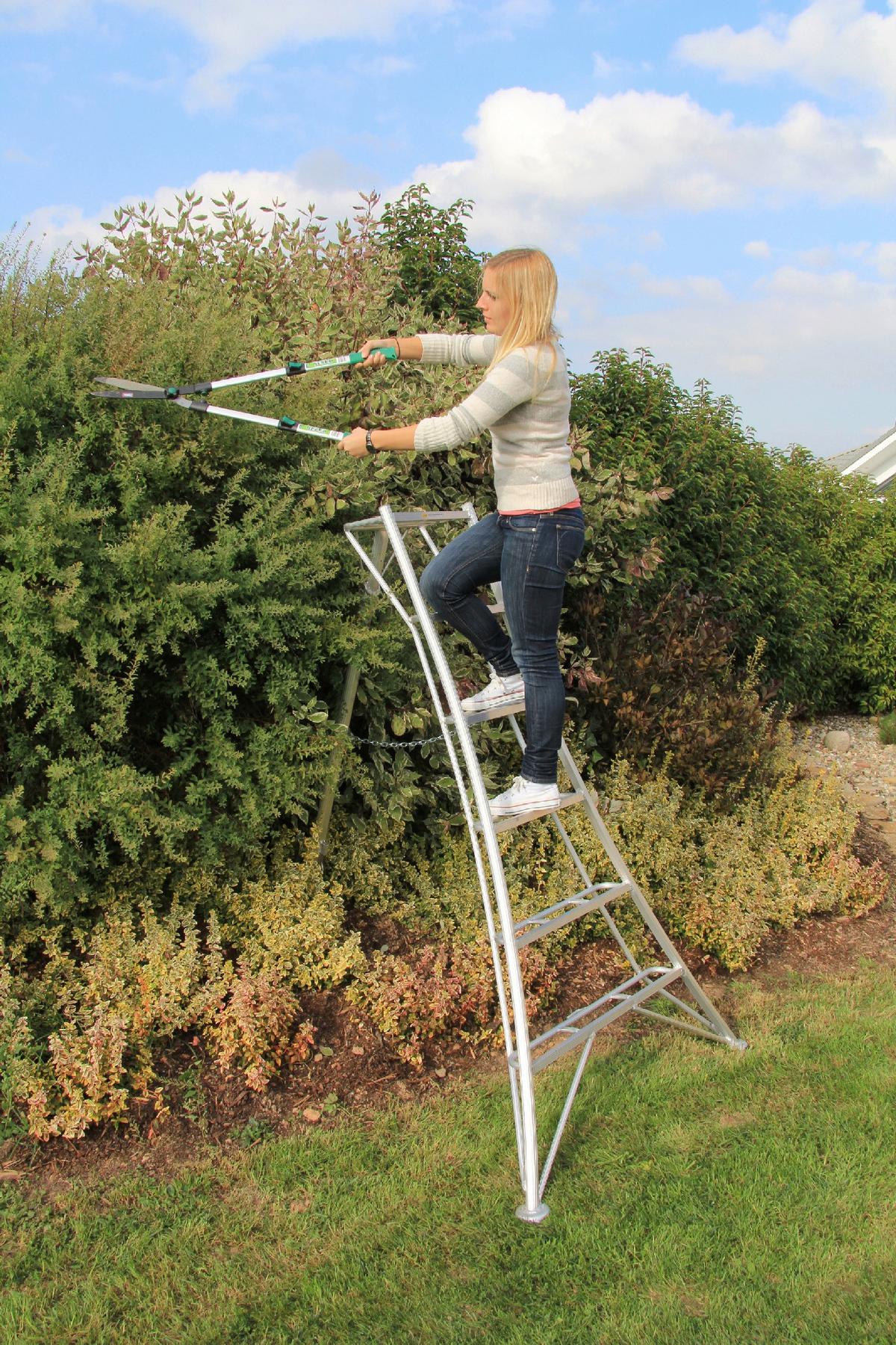 Leiter 3-Holm-Gartenleiter 180cm - Silberfarben, Basics, Metall (125/180/20cm)