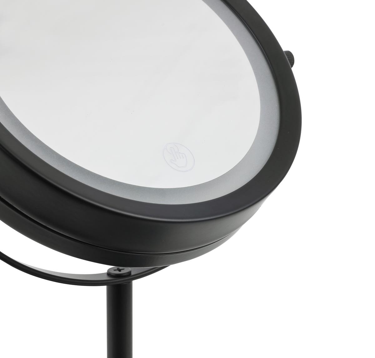 ZRCADLO S OSVĚTLENÍM MIRRI 1-EXT- - černá, Moderní, kov/sklo (21/32/21cm) - Mömax