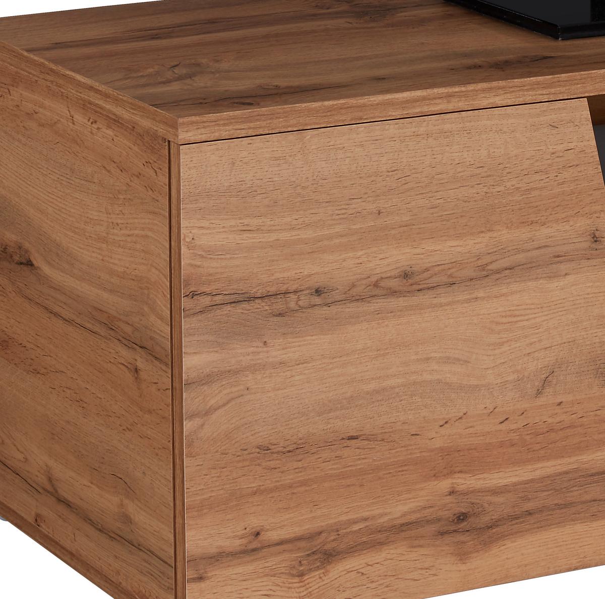 Tv-elem Venedig - tölgyfa színű/sötétbarna, Modern, faalapú anyag (140/47/40cm)