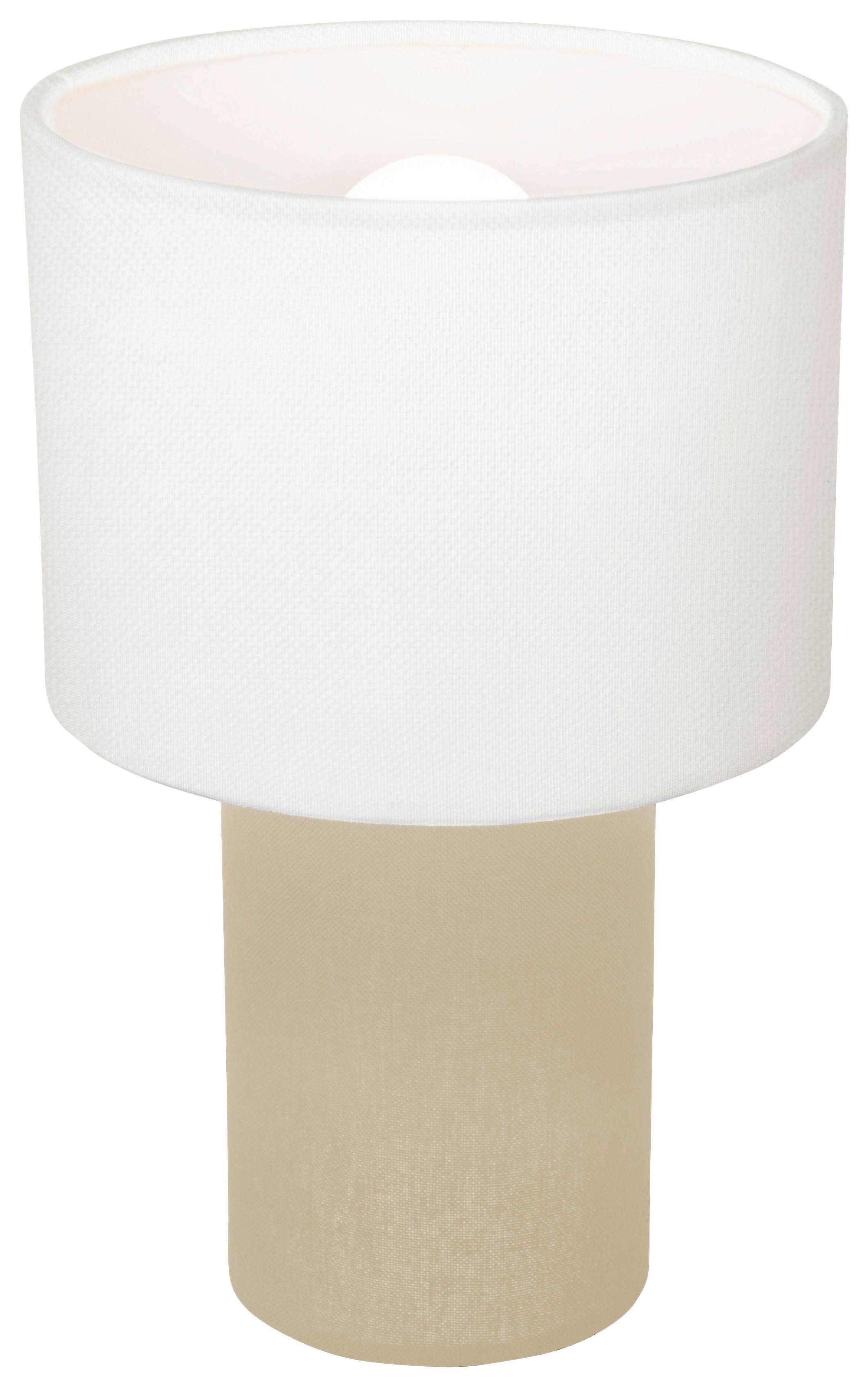 Stolní svítidlo BULGI - bílá/přírodní barvy, Konvenční, kov/textil (20/30cm)