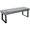 Sitzbank Brekke - Hellgrau/Schwarz, MODERN, Textil/Metall (140/49/48cm) - MID.YOU