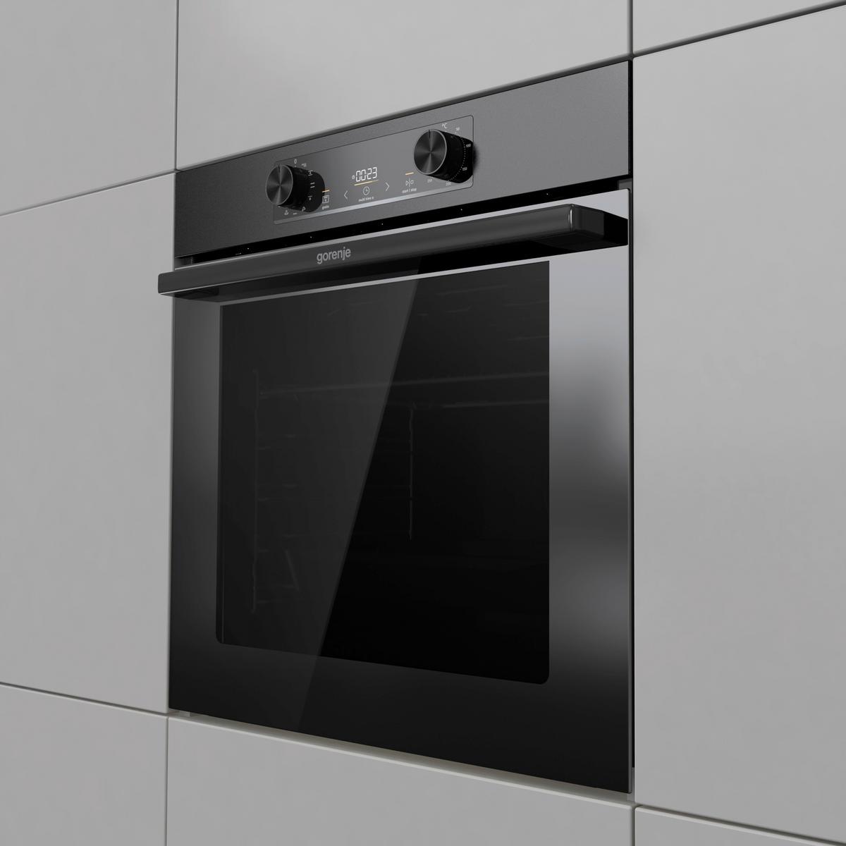 Einbaubackofen Bo6735e02bkot - Schwarz Hochglanz, Basics, Glas/Metall (59,5/59,5/56,4cm) - Gorenje