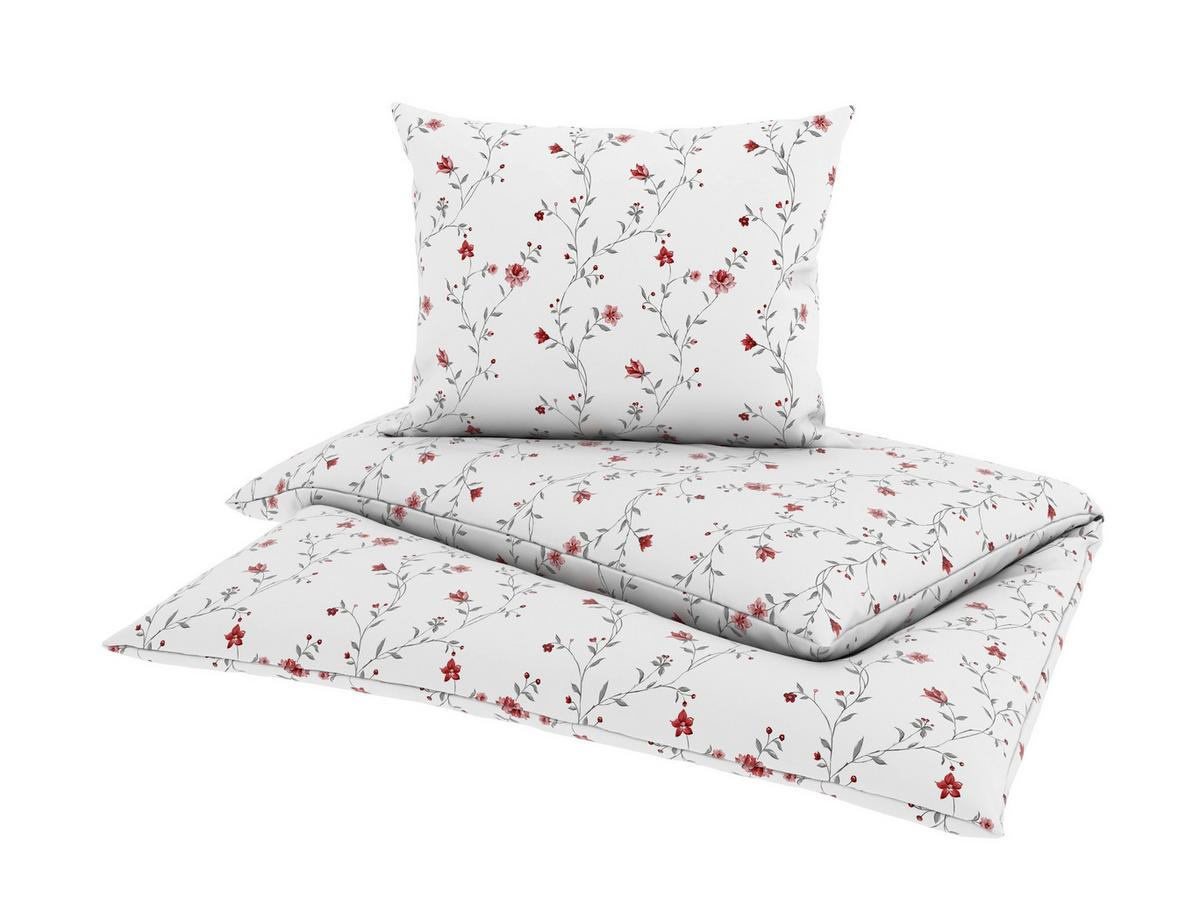 Bettwäsche Grace - Rot/Weiß, ROMANTIK / LANDHAUS, Textil - James Wood