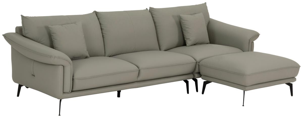 3-Sitzer-Sofa Daniele - Taupe/Schwarz, Design, Textil (289/84/92cm) - MID.YOU