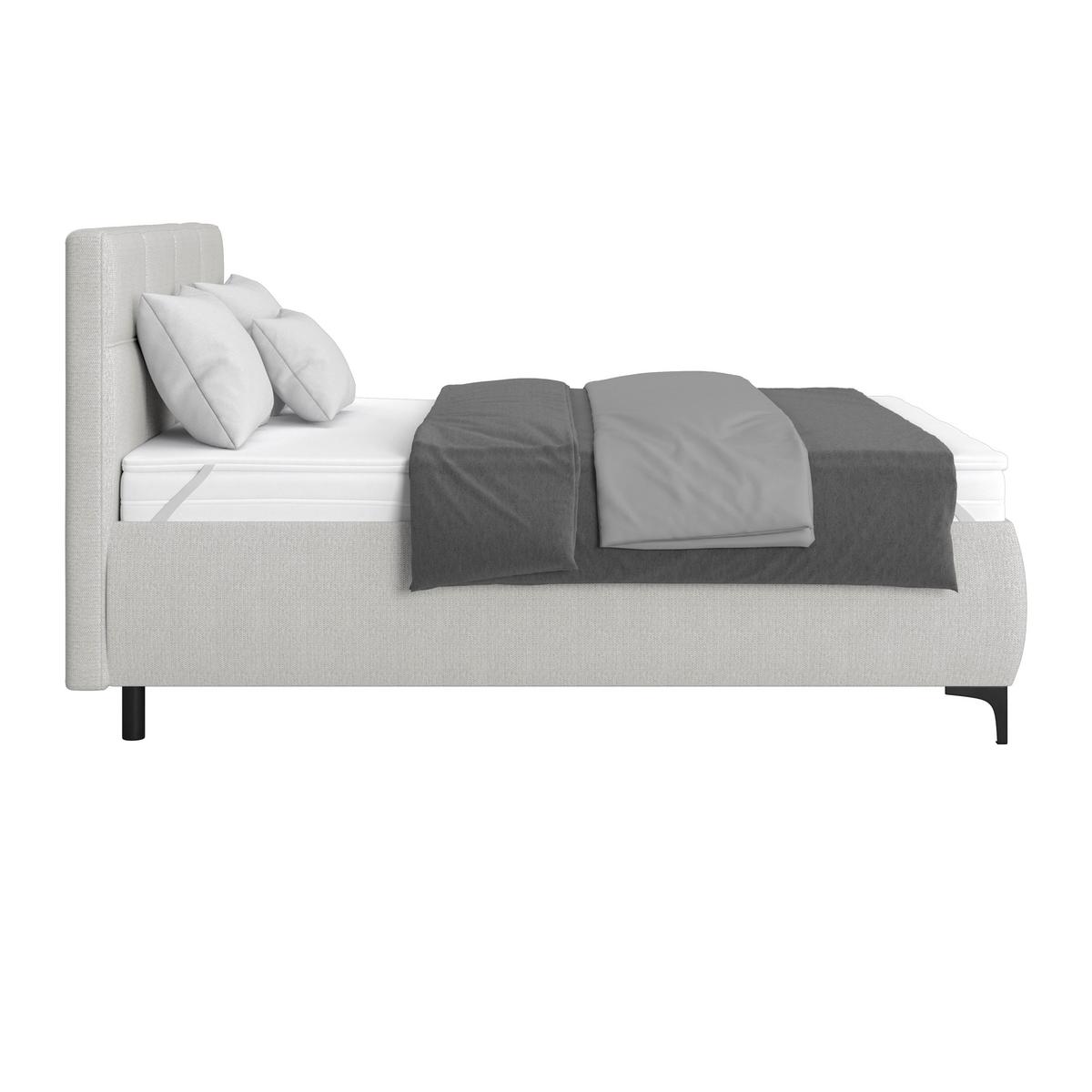 Polsterbett Zeni 140 - Champagner/Schwarz, KONVENTIONELL, Holz/Textil (140/200cm)