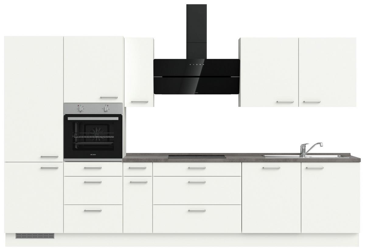 KÜCHENLEERBLOCK TOUCH HIGH - LINE, H12 LINKS - Weiß/Grau, MODERN, Holzwerkstoff (360cm) - Nobilia