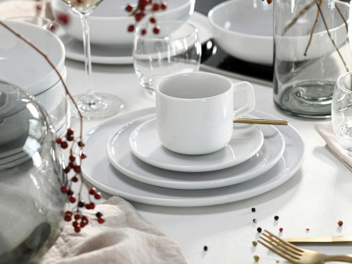 Kombiservice 30-Teilig. Porzellan, weiß - Weiß, Basics, Keramik - Creatable