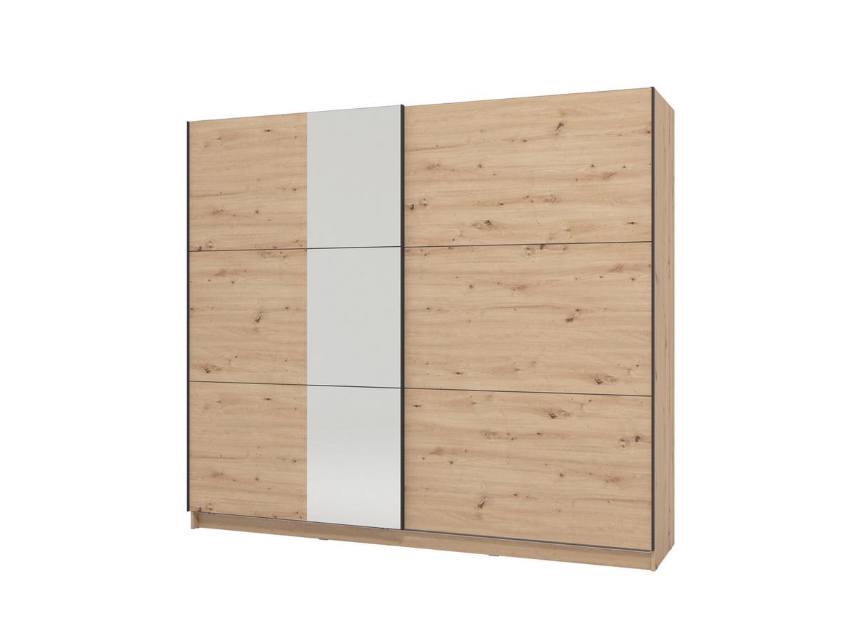 Tolóajtós Szekrény Sierra 236/210 Cm - Artisan tölgy, Basics, faalapú anyag (236,5/210/62,5cm)