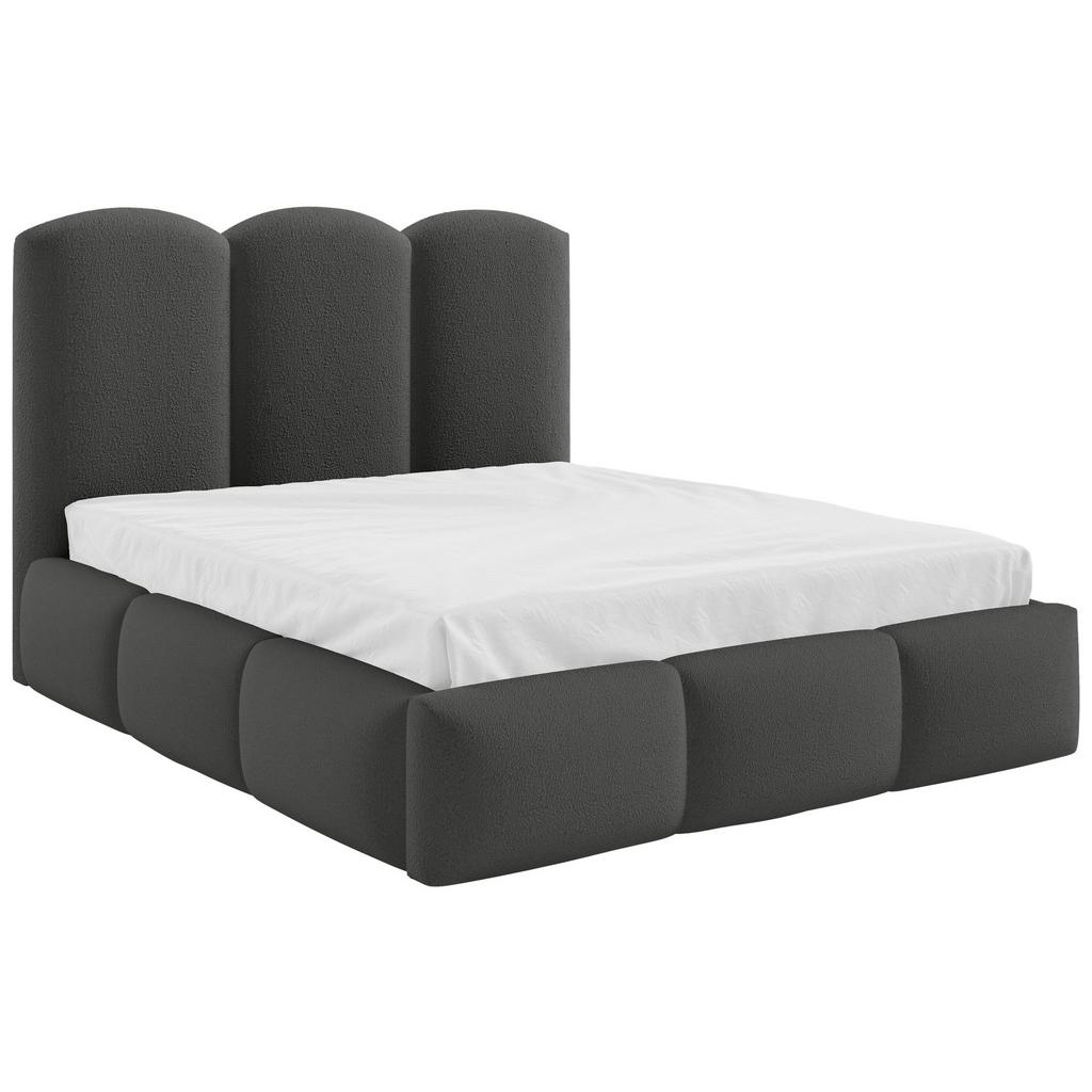 Polsterbett Bero Boucle grau, LF: 180x200 cm
