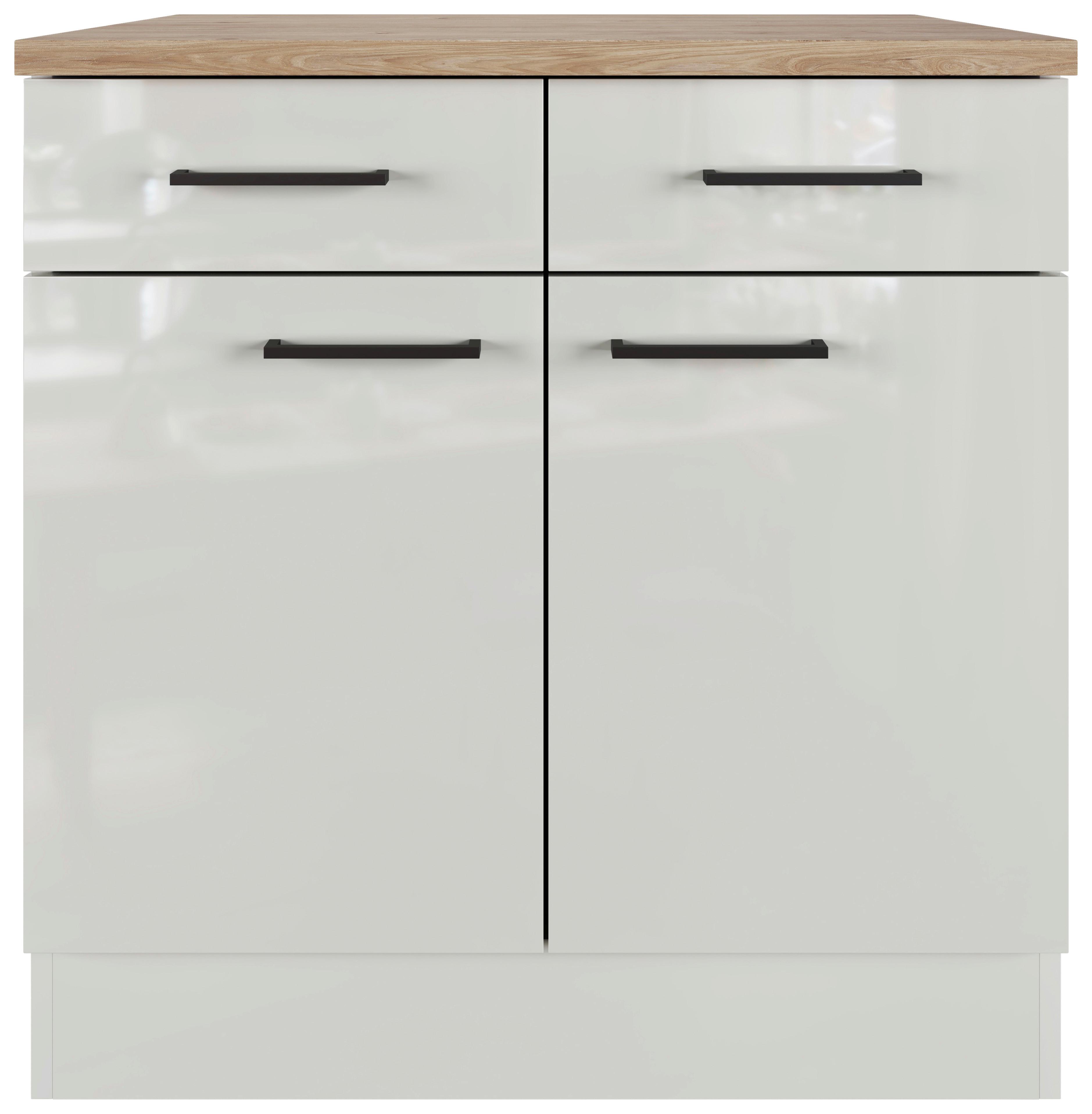 Spodná kuchynská skrinka LEVI - čierna/sivá, Modern, kov/kompozitné drevo (80/86/60cm) - FlexWell