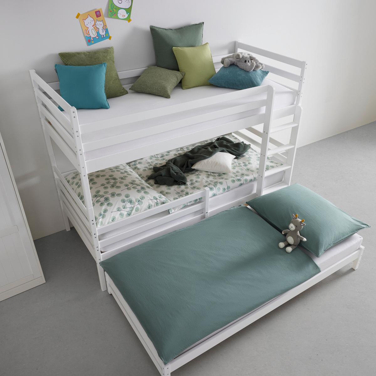 Poschodová posteľ MILA 90x200 cm, borovica, biela - biela/farba brezy, drevo (90/200cm) - Mömax