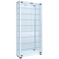 Vitrine Lumo Weiß B: 59 cm - Schwarz/Weiß, MODERN, Glas/Holzwerkstoff (59/114,8/18cm) - MID.YOU