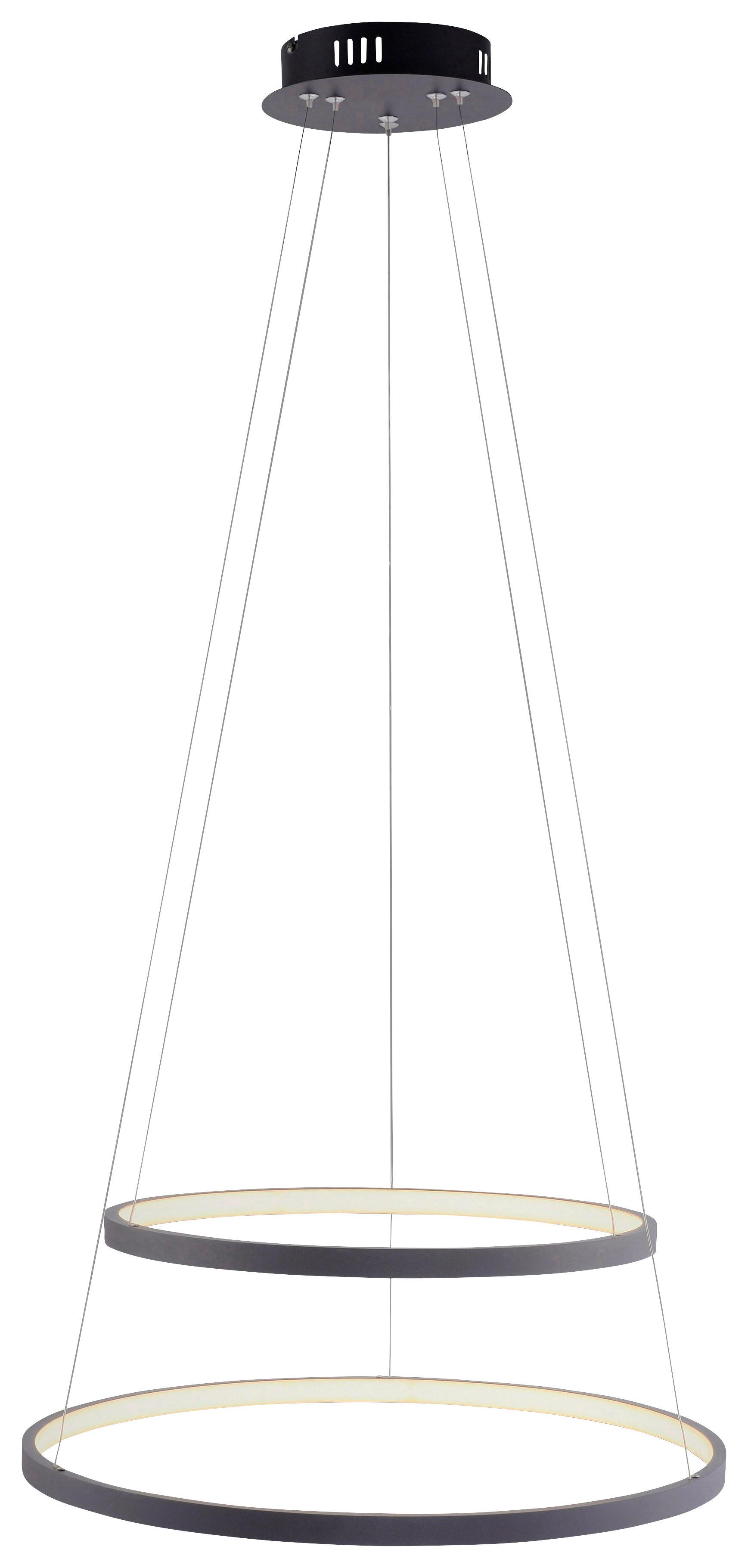 LED-Hängeleuchte Milan H: 120 cm 1-Flammig dimmbar - Anthrazit, Design, Kunststoff/Metall (50/50/120cm)