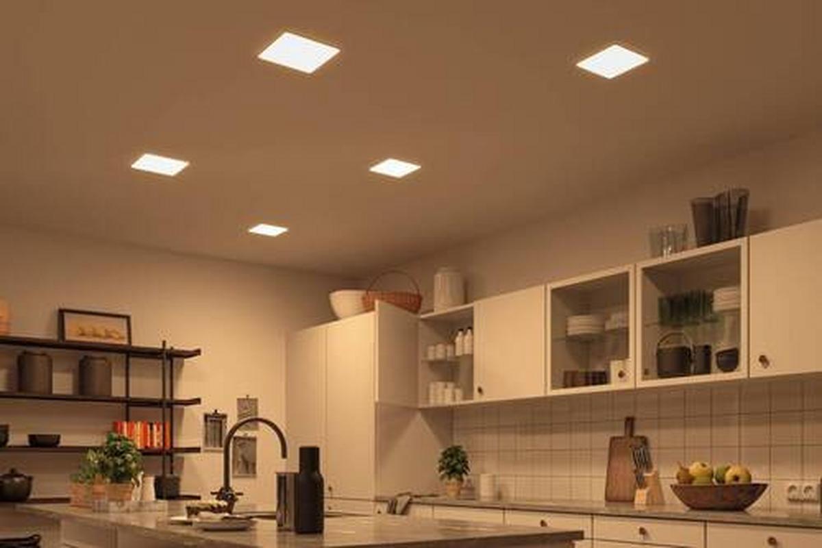 LED-Paneel L: 18,5 cm dimmbar - Weiß, Design, Kunststoff (18,5/18,5cm) - Paulmann