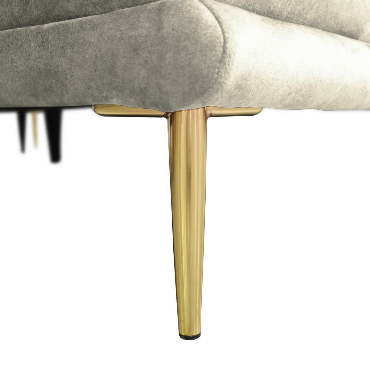 Ecksofa Whisper Creme S: 264x196 cm - Goldfarben/Creme, Design, Textil (264/196cm) - MID.YOU