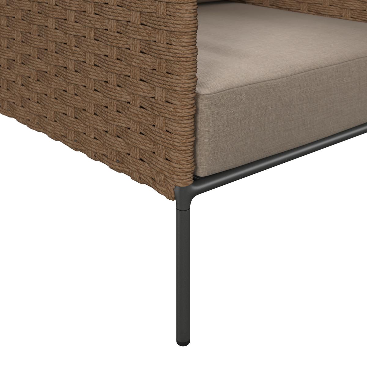 Loungegarnitur Amalfi - Beige/Gelb, MODERN, Holz/Kunststoff (120/40/65cm) - Beldano