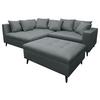 Ecksofa Pruno Dunkelgrau S: 174x247 Cm - Dunkelgrau/Schwarz, Design, Textil (174/247cm) - MID.YOU