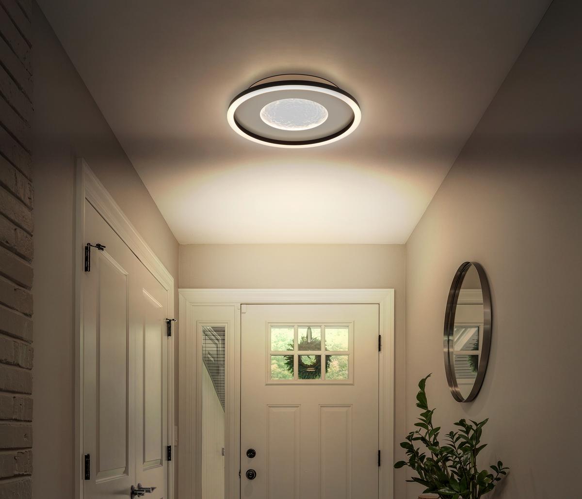 LED-Deckenleuchte 48904-24 Wiley - Klar/Schwarz, Basics, Kunststoff/Metall (33/5,7cm) - Globo