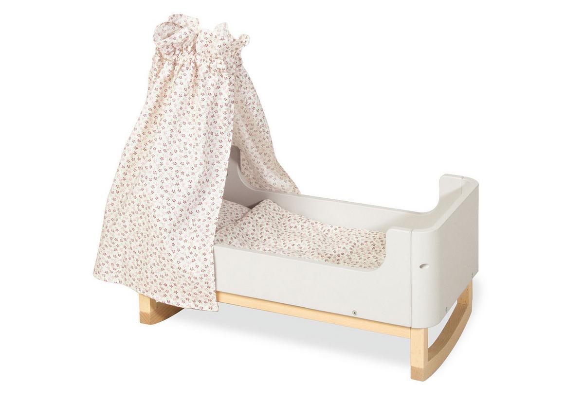 Puppenwiege Holz Buche LxBxH: 50x26x24 cm - Beige/Naturfarben, Basics, Holz (50/26/24cm) - Pinolino