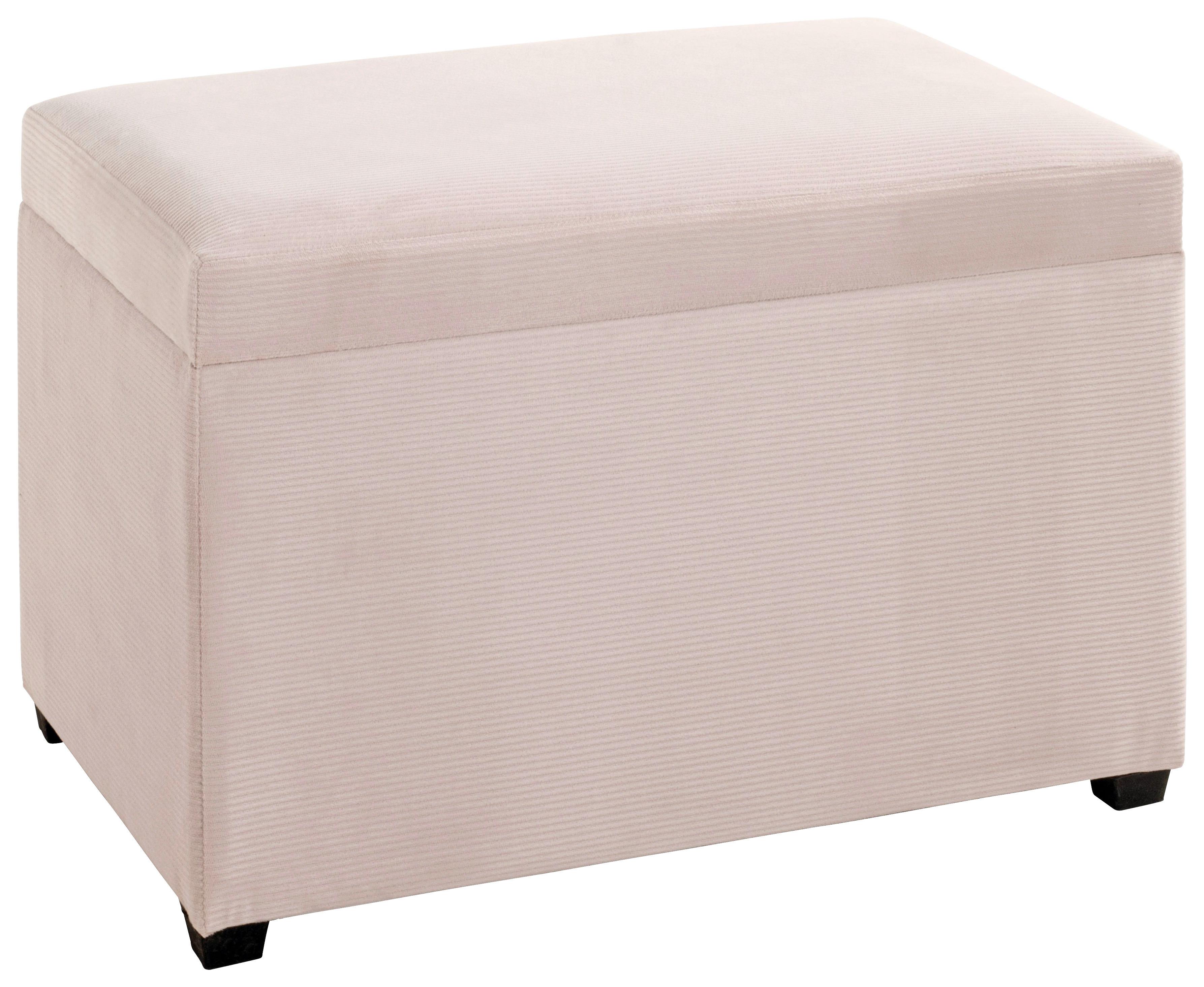 Lavica s úložným priestorom Conny, krémová, š: 58 cm - čierna/krémová, Design, kompozitné drevo/textil (58/42/39cm)