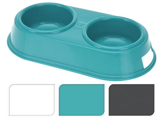 Futternapf Duo - Petrol/Weiß, Basics, Kunststoff (26,5/13,5/5cm) Futternapf Duo - Petrol/Weiß, Basics, Kunststoff (26,5/13,5/5cm)