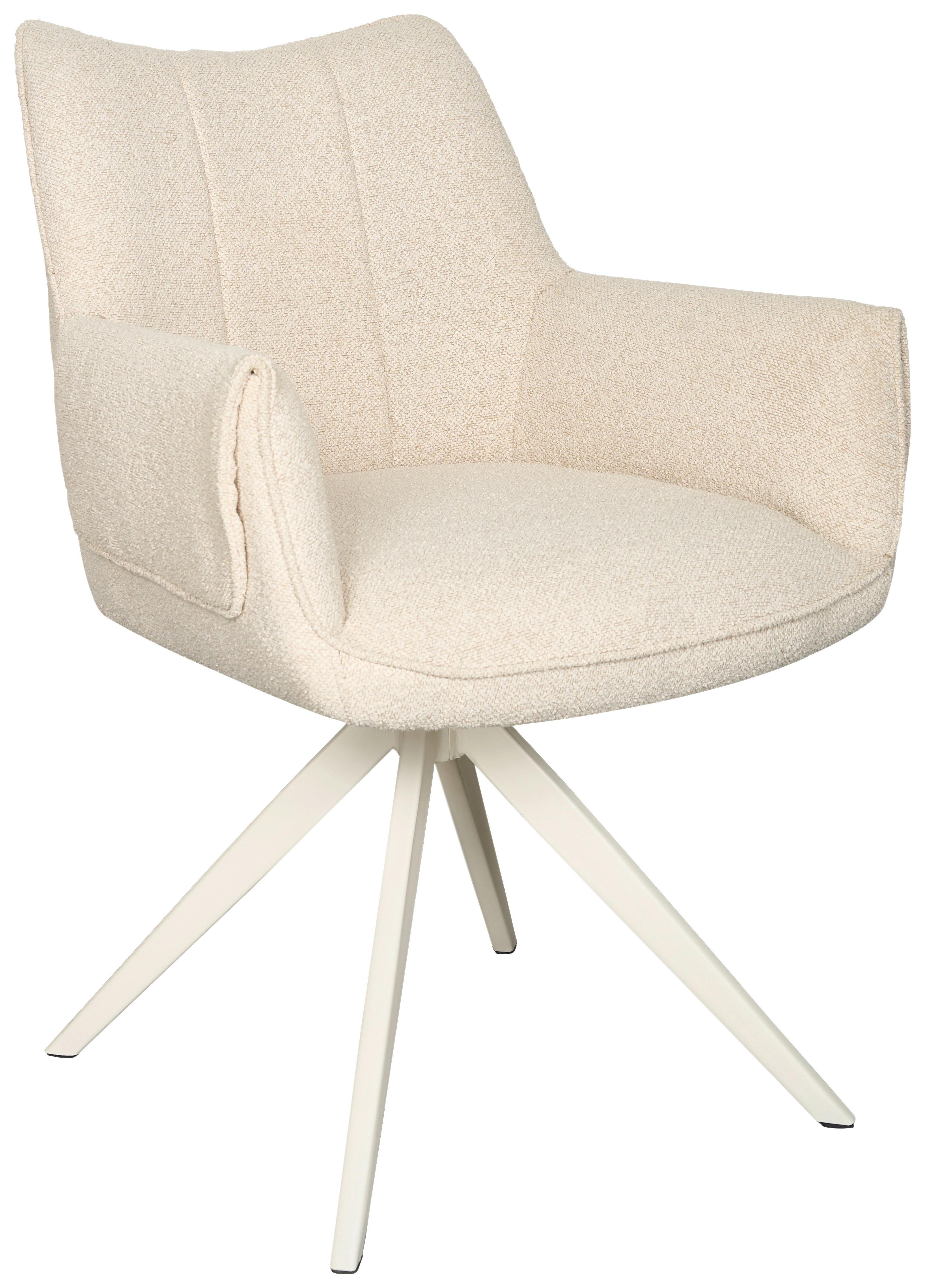 Armlehnstuhl Siena Beige B: 64 cm - Beige, MODERN, Textil/Metall (64/86/65,5cm) - Livetastic