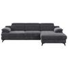 Ecksofa Titus Dunkelgrau Chenille - Dunkelgrau/Schwarz, Design, Textil (291/80-98/178cm) - Livetastic