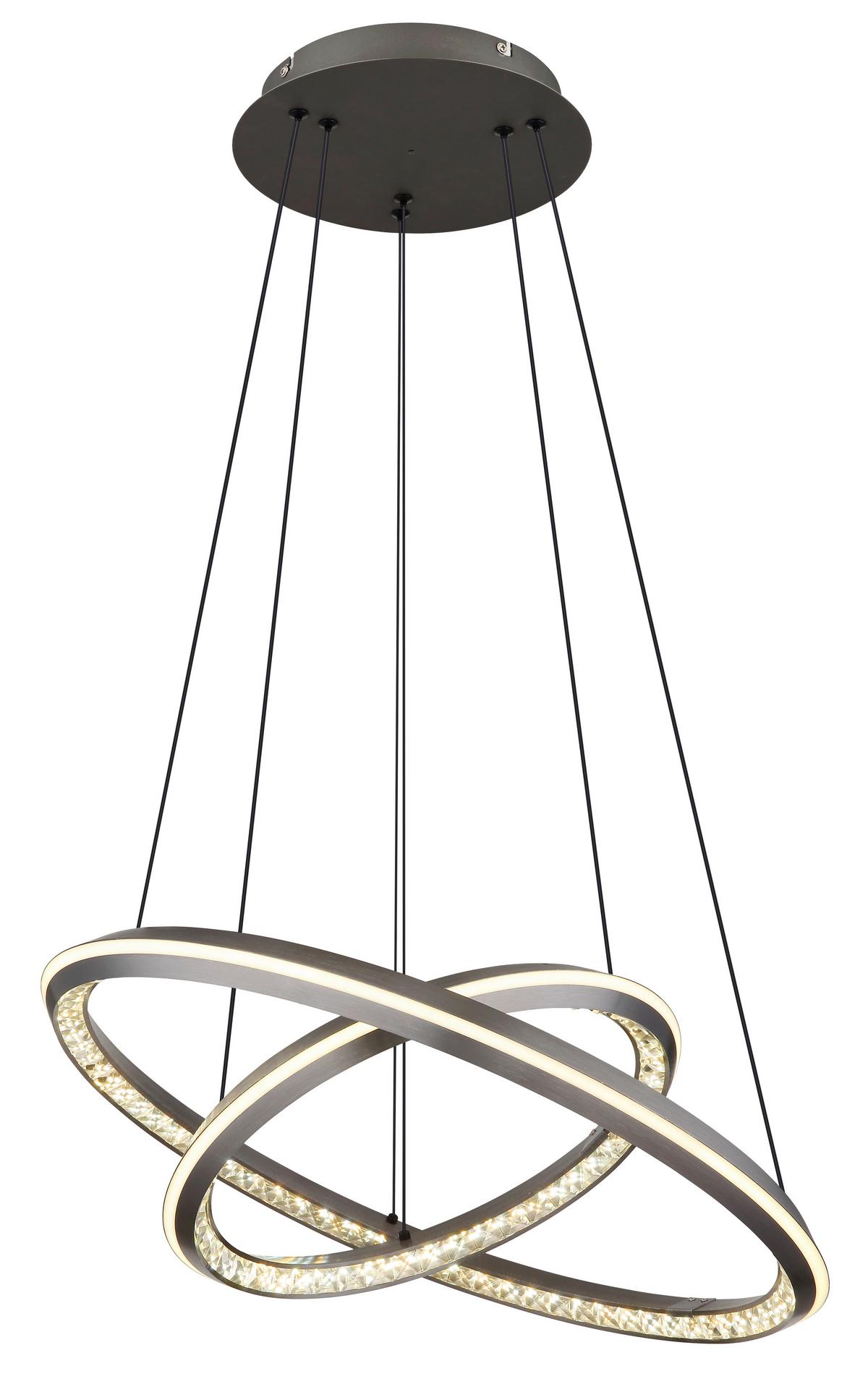 LED-Hängeleuchte Alaina Aluminium/Eisen, ca. 60x150 cm - Klar/Opal, Design, Kunststoff/Metall (60/150cm) - Globo
