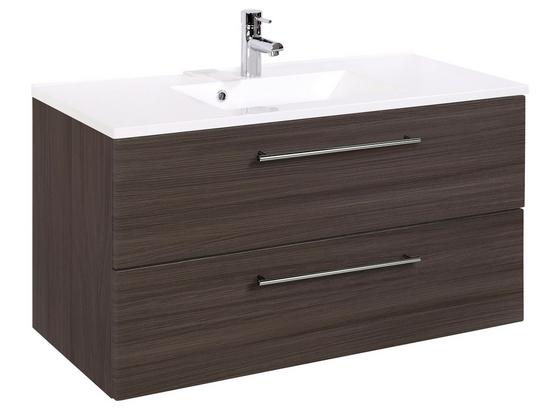 Waschtischkombi Mailand 100 cm Eiche Dekor - Eichefarben/Weiß, MODERN, Holzwerkstoff/Kunststoff (100/54/47cm) Waschtischkombi Mailand 100 cm Eiche Dekor - Eichefarben/Weiß, MODERN, Holzwerkstoff/Kunststoff (100/54/47cm)