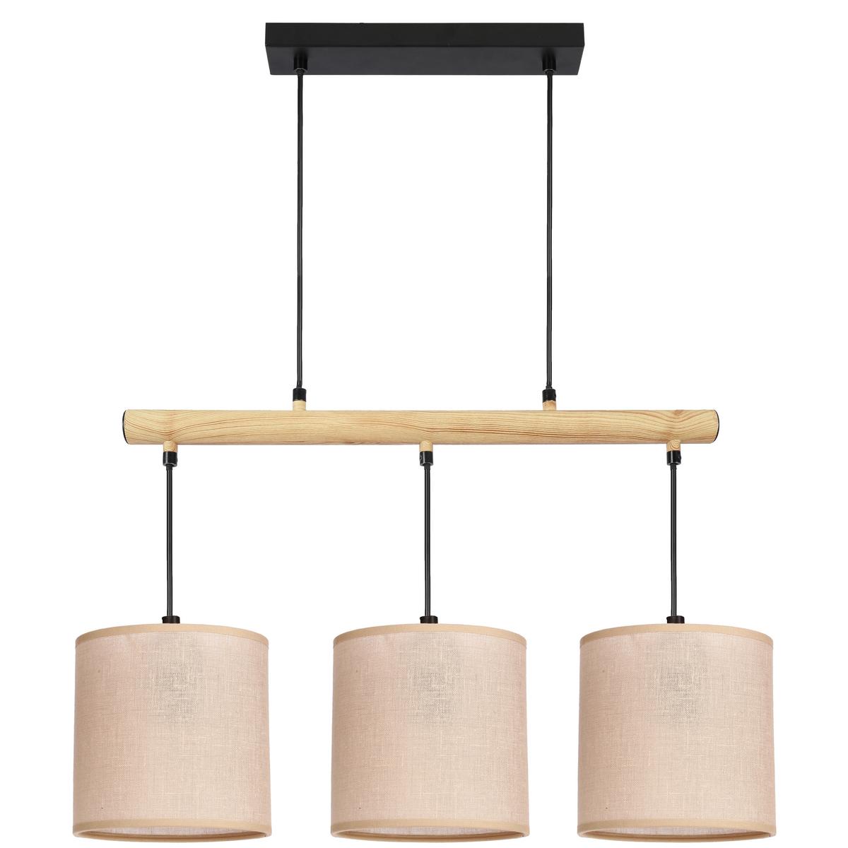 Pendelleuchte 33-39972 Combi - Beige/Schwarz, Natur, Kunststoff/Metall (60/15/130cm)