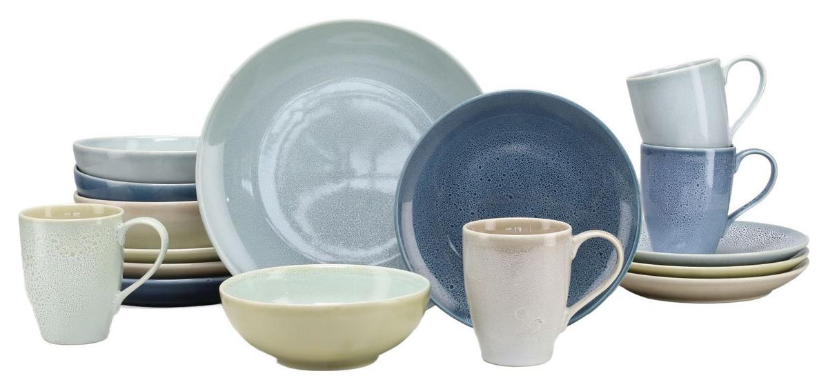 Kombiservice Reactive Keramik 4 Personen Geschirr Set - Multicolor, MODERN, Keramik - Creatable