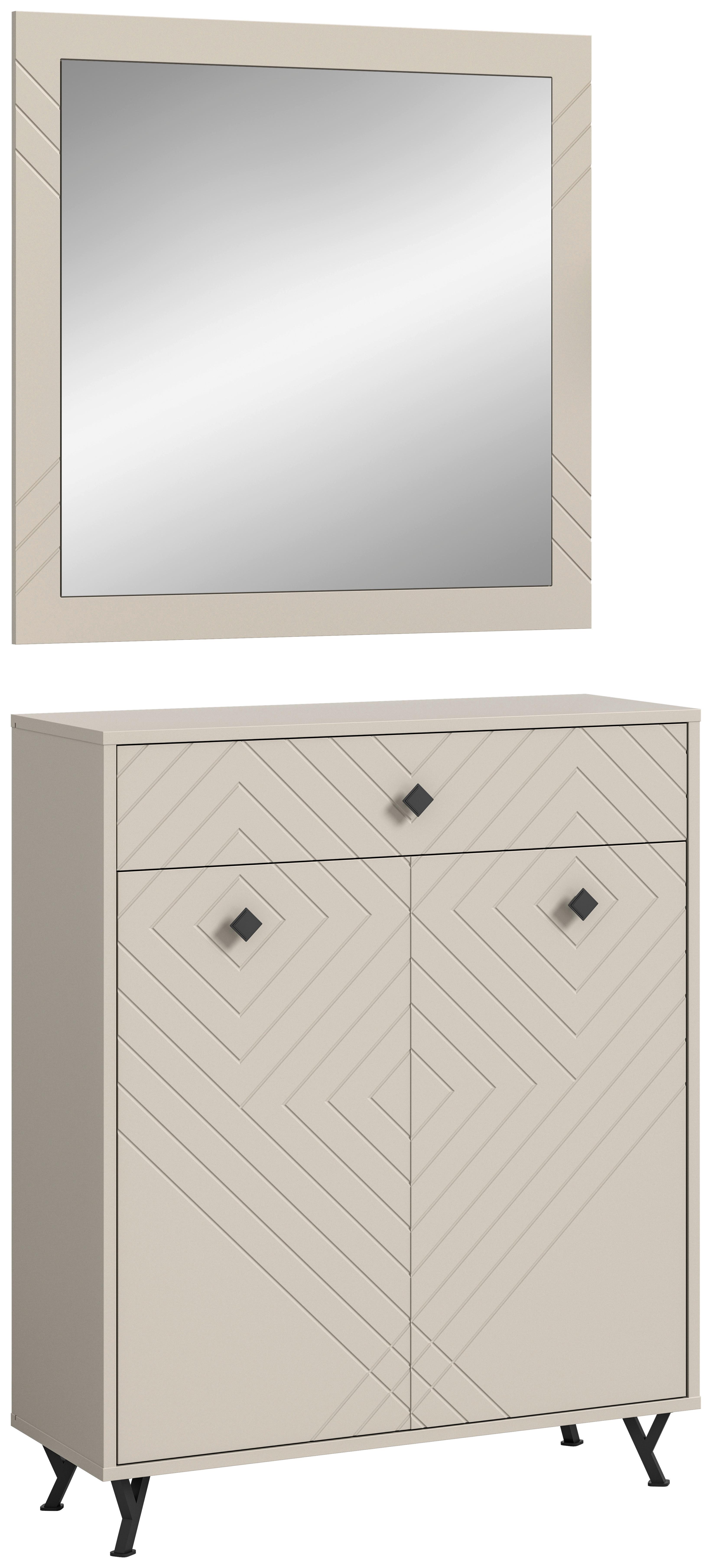 ŠATNA NOTES - Design, kompozitní dřevo/sklo (80/190/35cm) - MID.YOU