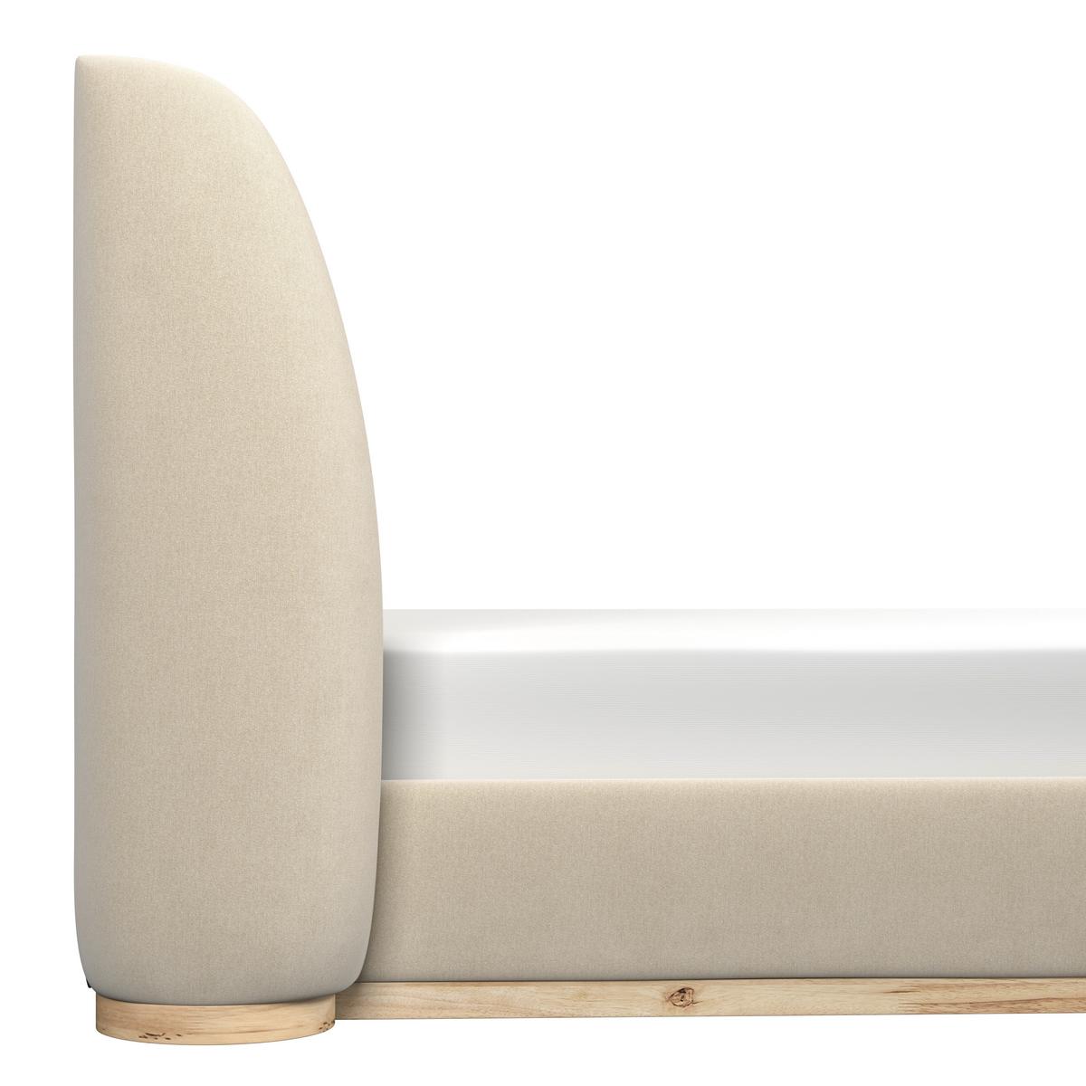 Čalúnená posteľ FRIDA 180x200 cm, béžová - svetlohnedá/čierna, Modern, kov/drevo (180/200cm) - Bessagi Home