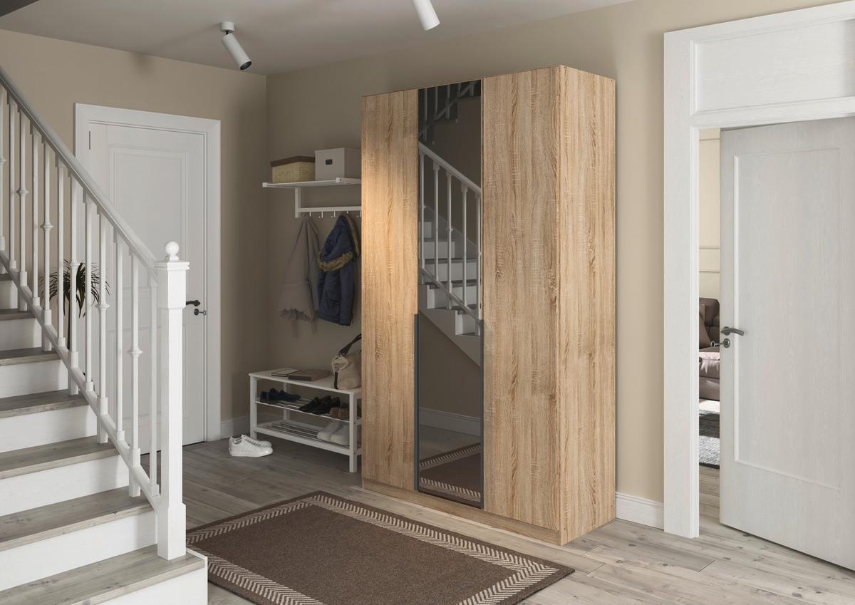 Drehtürenschrank Alabama Sonoma Eiche B: 136 Cm - Sonoma Eiche, MODERN, Holzwerkstoff (136/229/54cm) - Rauch Möbel