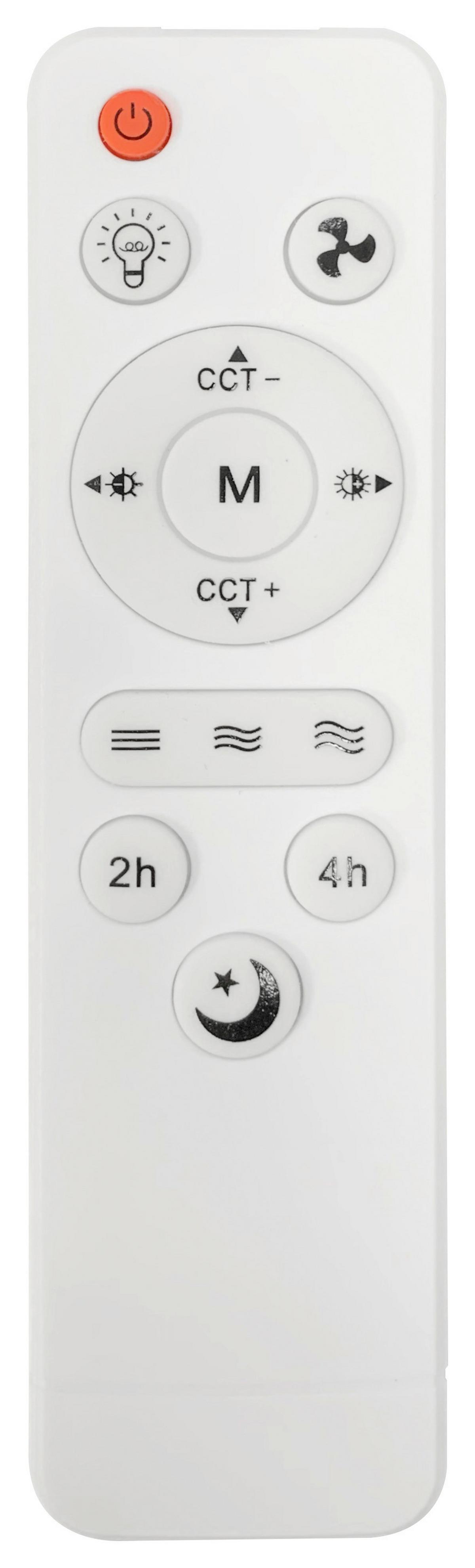 STROPNÍ VENTILÁTOR OLIVER - bílá/průhledné, Moderní, kov/plast (46/14,5/14,5cm) - Mömax