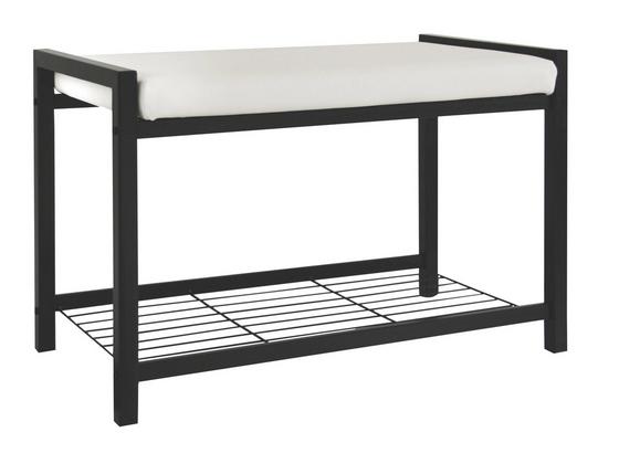 Garderobenbank Lucky - Schwarz/Weiß, MODERN, Textil/Metall (68/47,50/35cm) Garderobenbank Lucky - Schwarz/Weiß, MODERN, Textil/Metall (68/47,50/35cm)