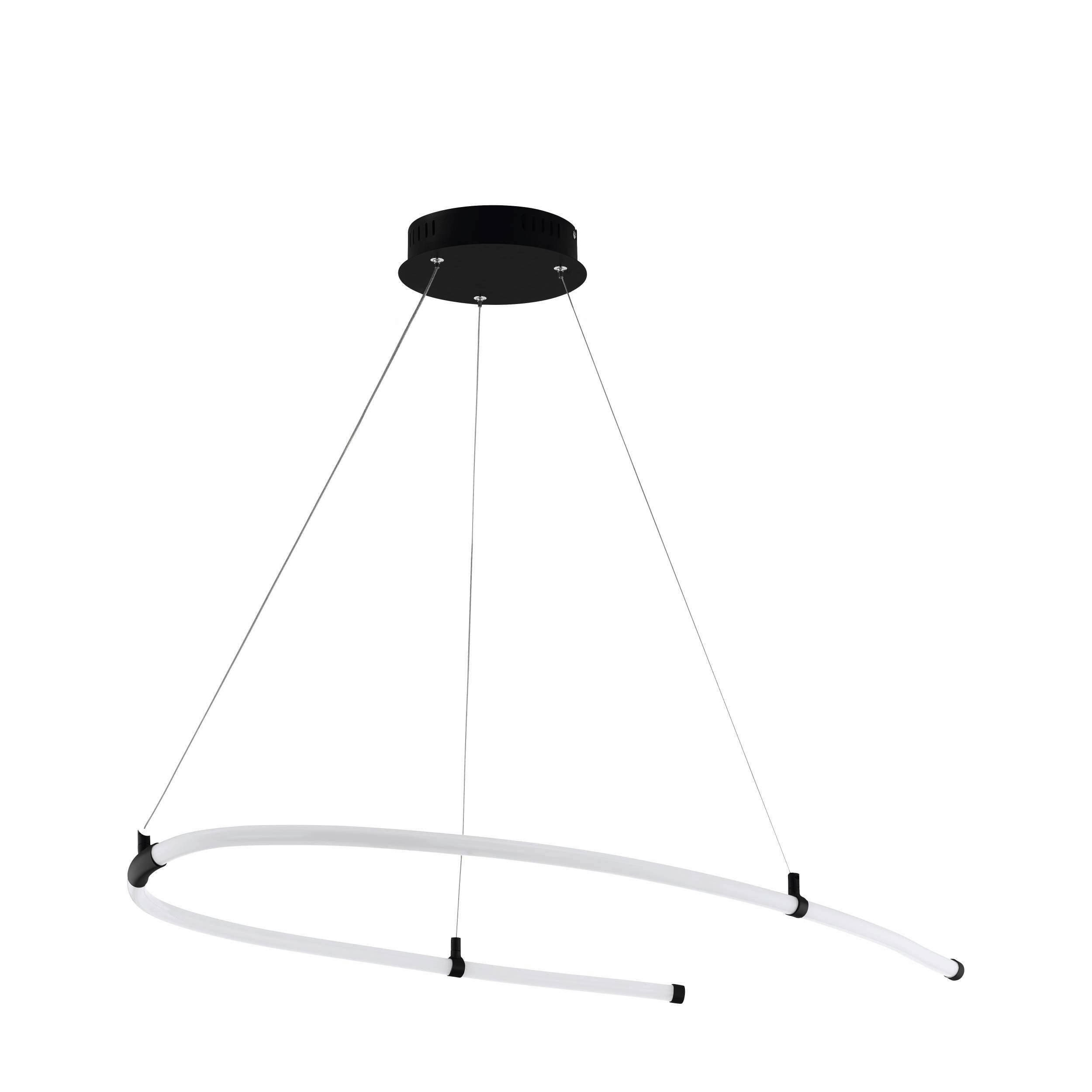 LED-Deckenleuchte 99429* Alamedilla - Schwarz/Weiß, Design, Kunststoff/Metall (97/38/120cm) - Eglo