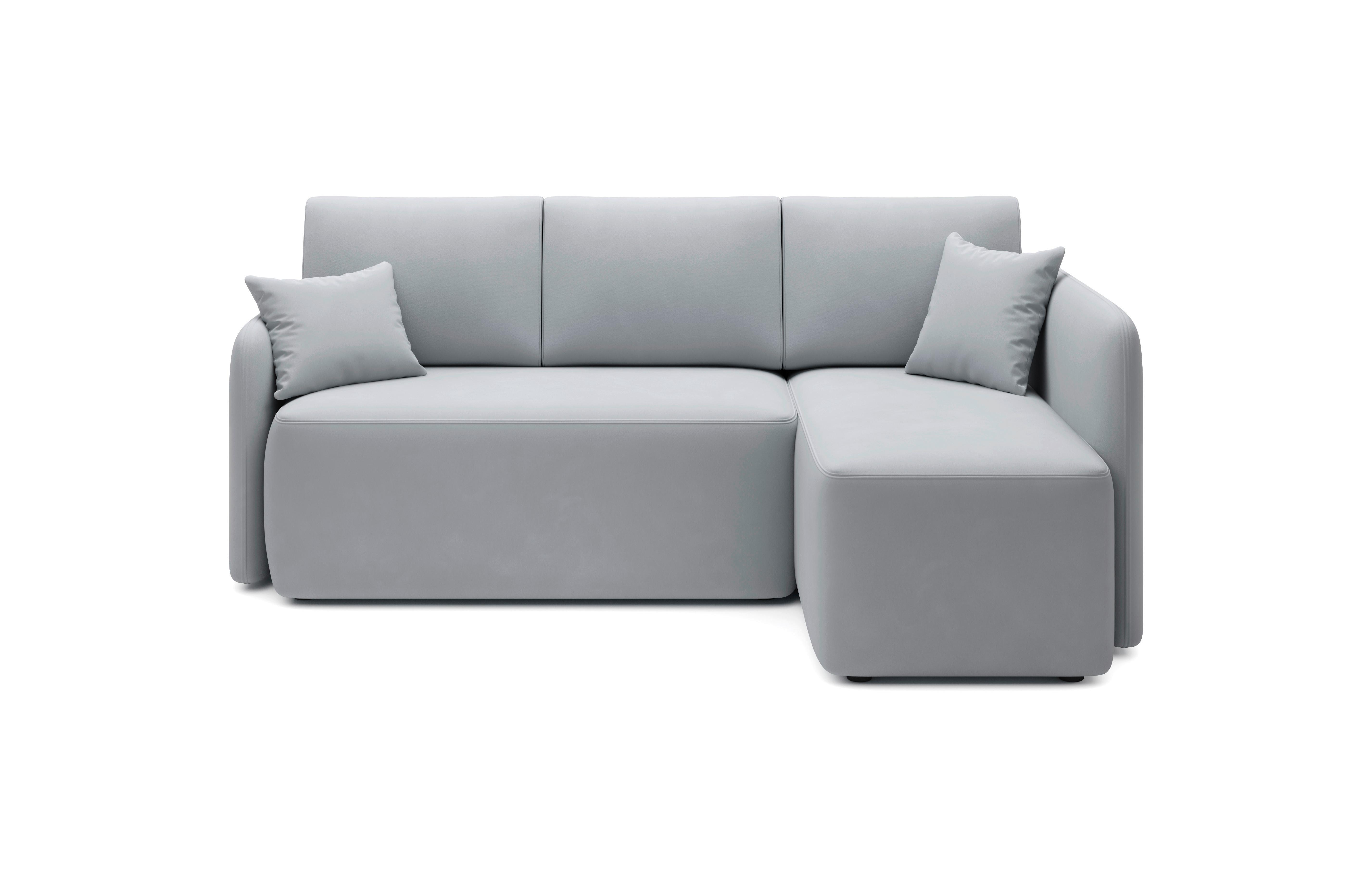 Ecksofa Hadson Hellgrau S: 206x150 cm - Hellgrau/Schwarz, Design, Textil (206cm) - MID.YOU