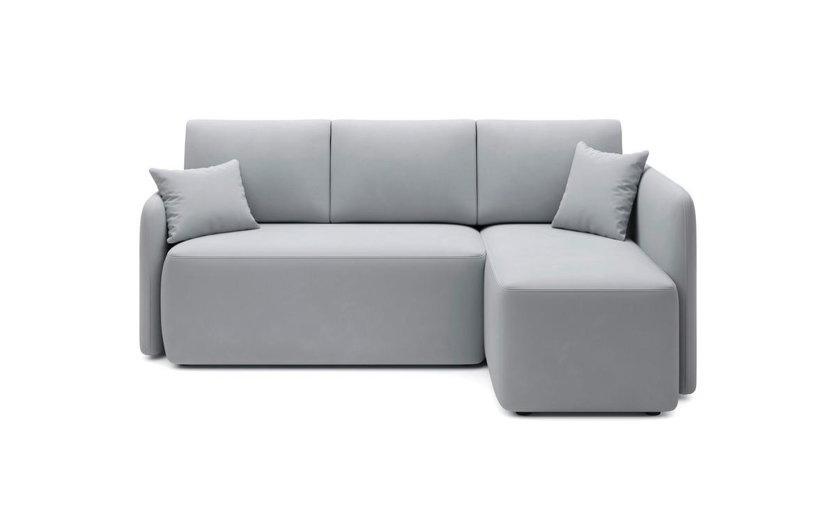 Ecksofa Hadson Hellgrau S: 206x150 cm - Hellgrau/Schwarz, Design, Textil (206cm) - MID.YOU