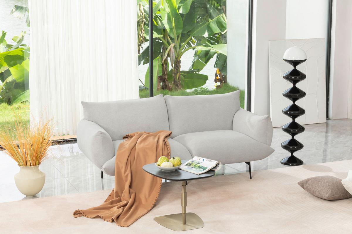 Sofa Honey - Creme/Schwarz, Trend, Textil (185/77/83cm) - P & B