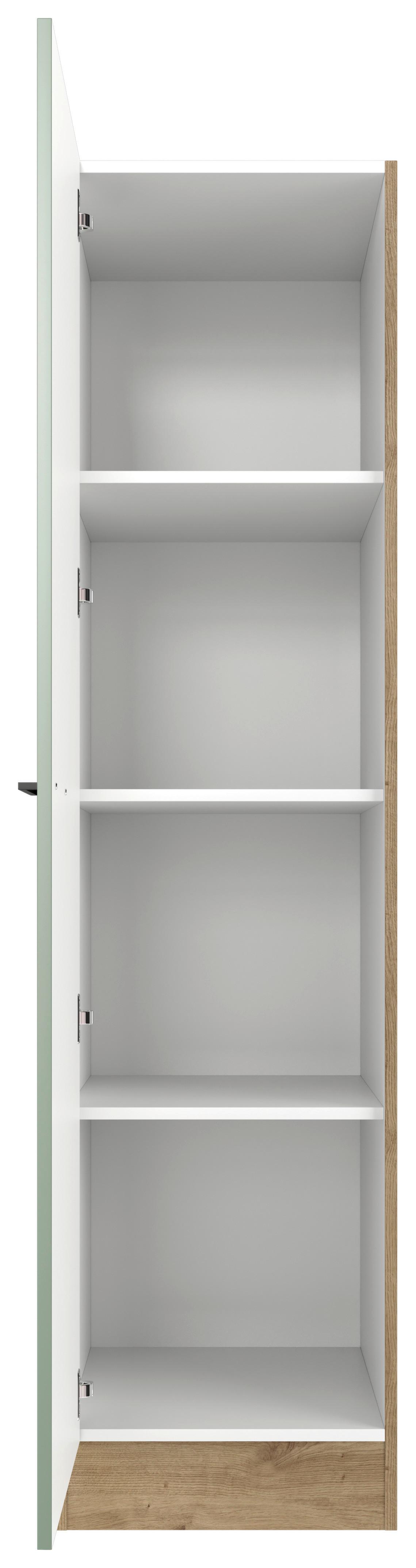 Küchen-Hochschrank Cara B: 50 cm Eiche Dekor/Grün - Eiche Artisan/Grün, KONVENTIONELL, Holzwerkstoff (50/200/57cm) - FlexWell
