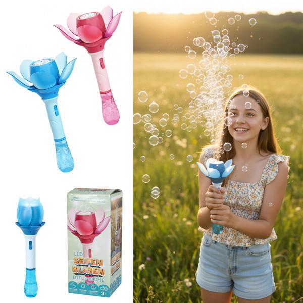 SEIFENBLASENMASCHINE LOTUS BLUME - Blau/Pink, Basics, Kunststoff (10/33/10cm)