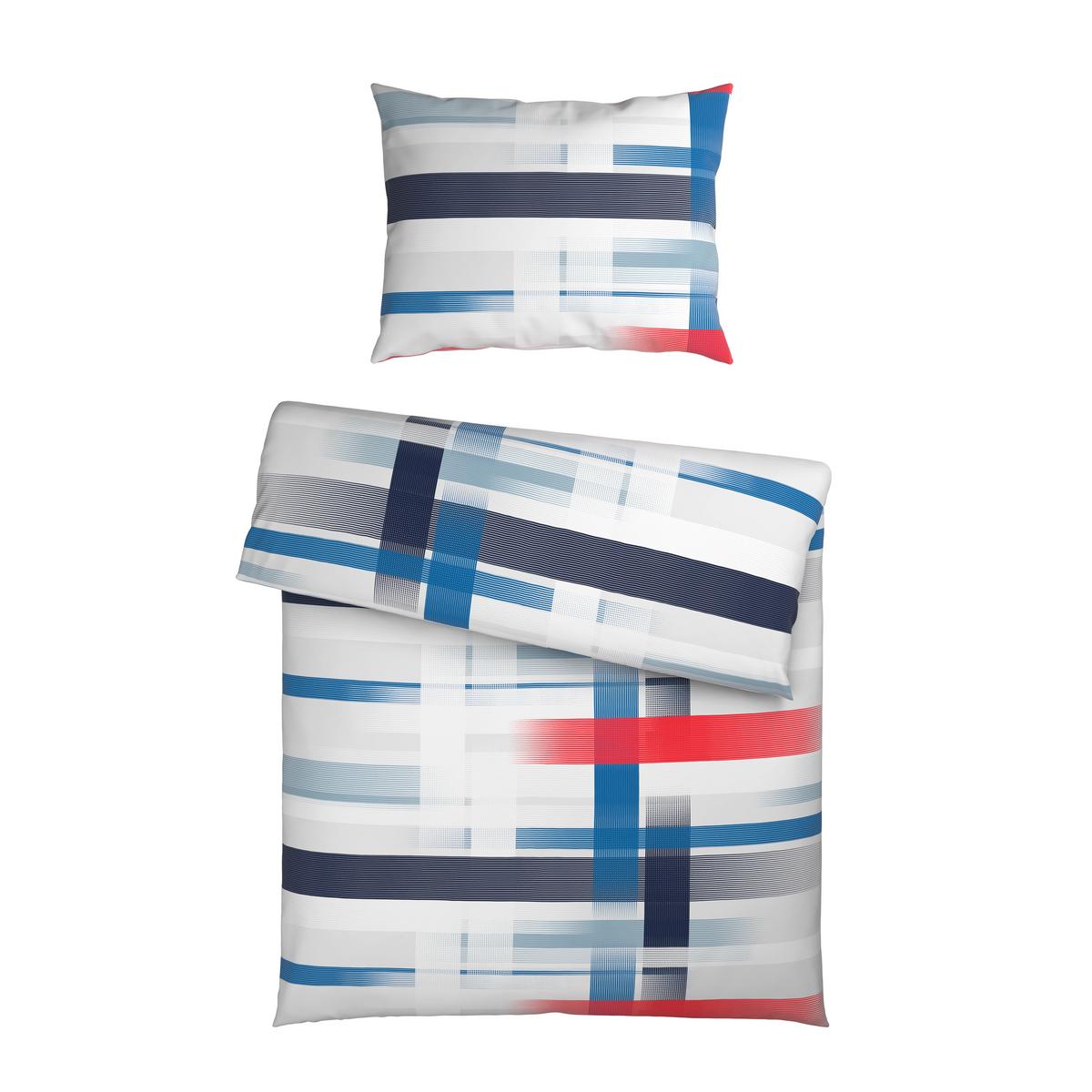 Bettwäsche Elisabeth - Blau/Rot, MODERN, Textil - Luca Bessoni