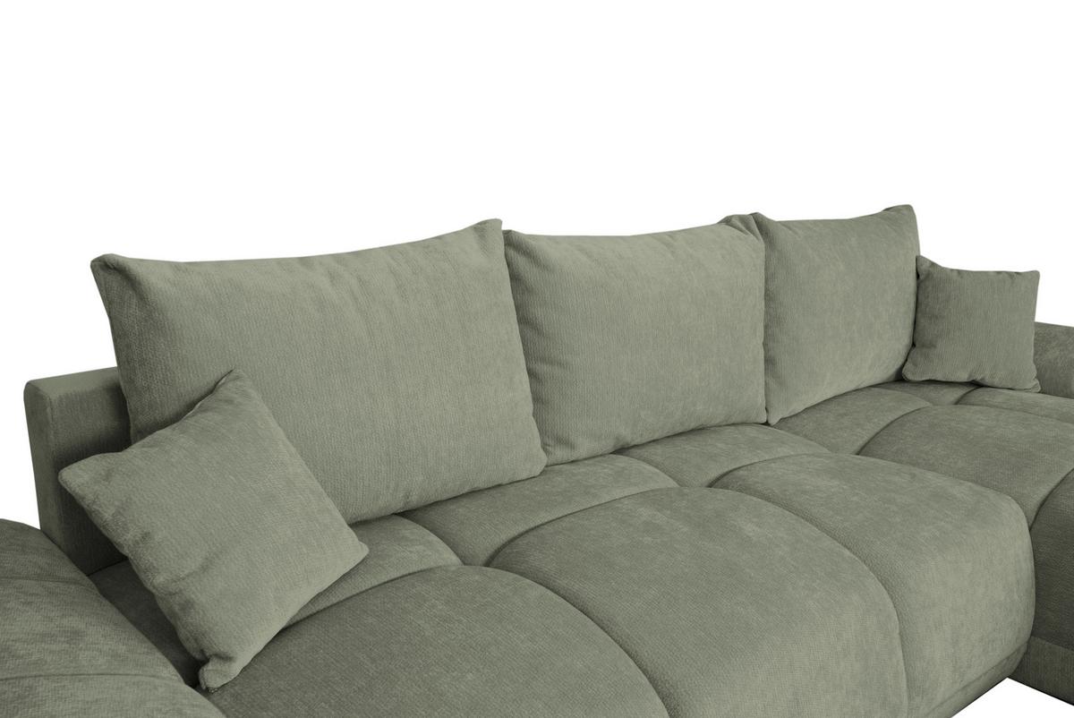 Rohová sedačka BONN, oboustranná,mátově zel.žinylka - černá/mátově zelená, Moderní, textil/plast (296/182cm)