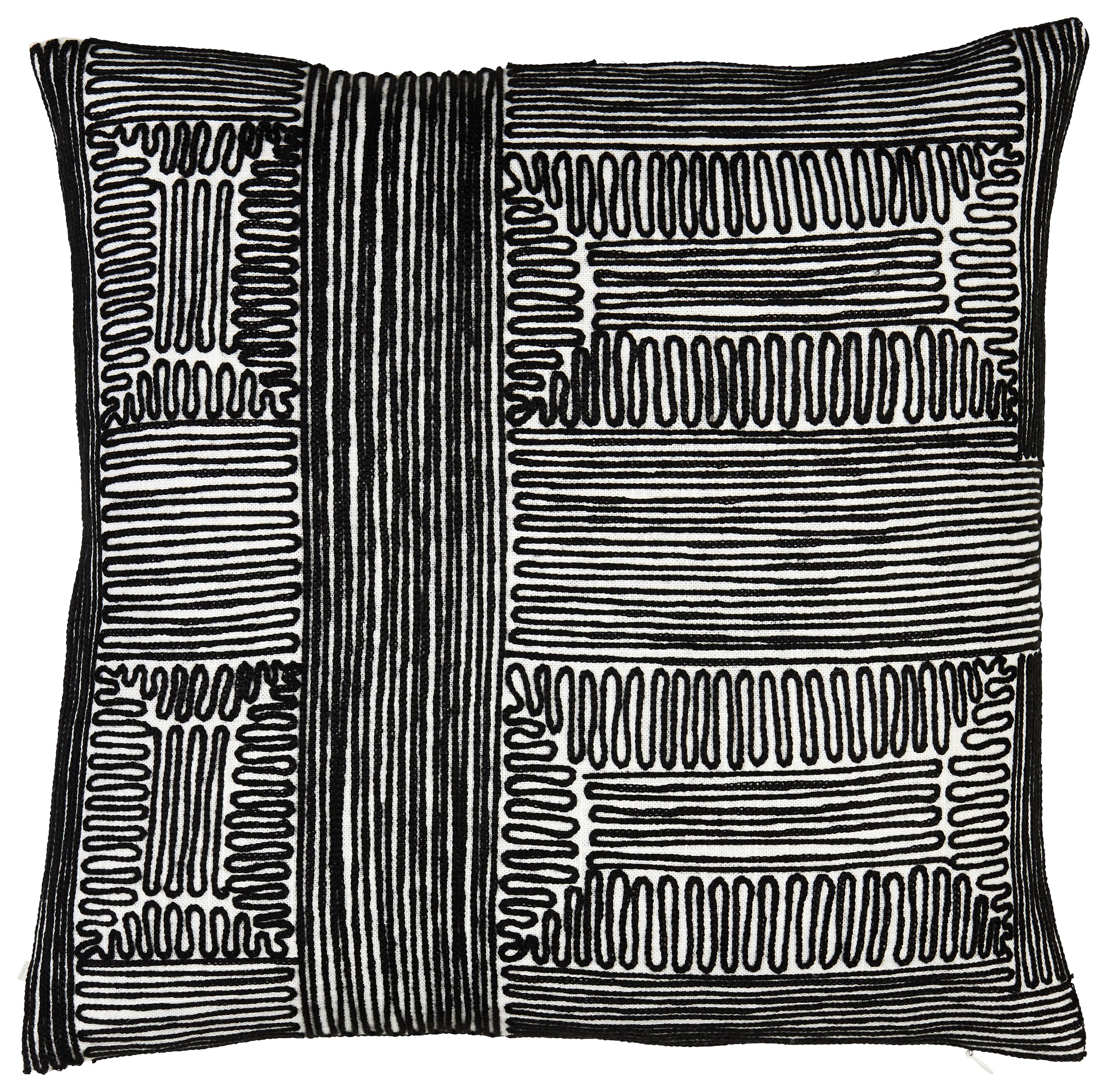 Dekorační Polštář Agadir, 45/45cm, Bílá, Černá - bílá/černá, Lifestyle, textil (45/45cm) - Modern Living