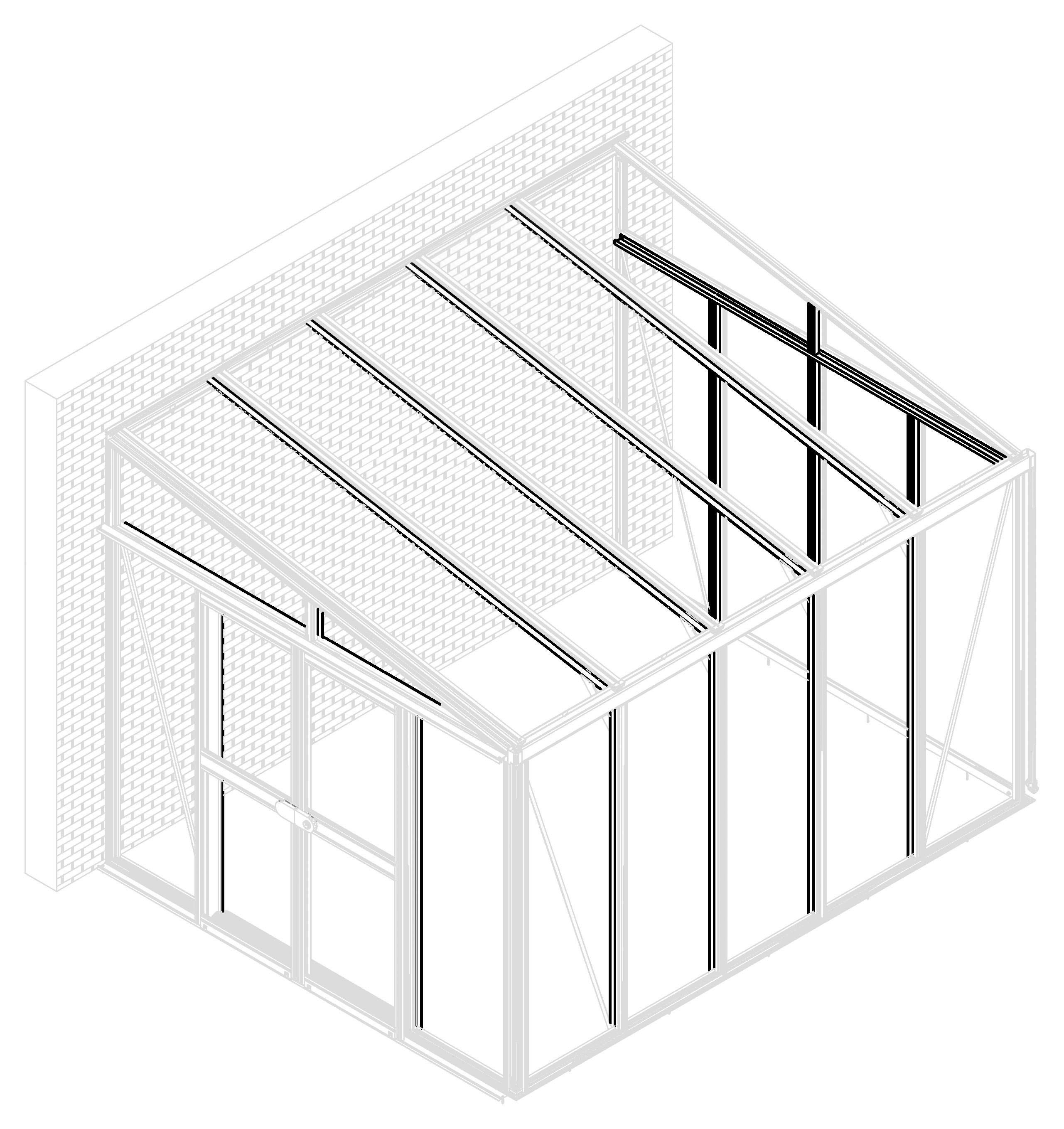 Gewächshaus-nachrüstsatz Helena 7000 Aluminium - Weiß, Basics, Metall (25/9/263cm)