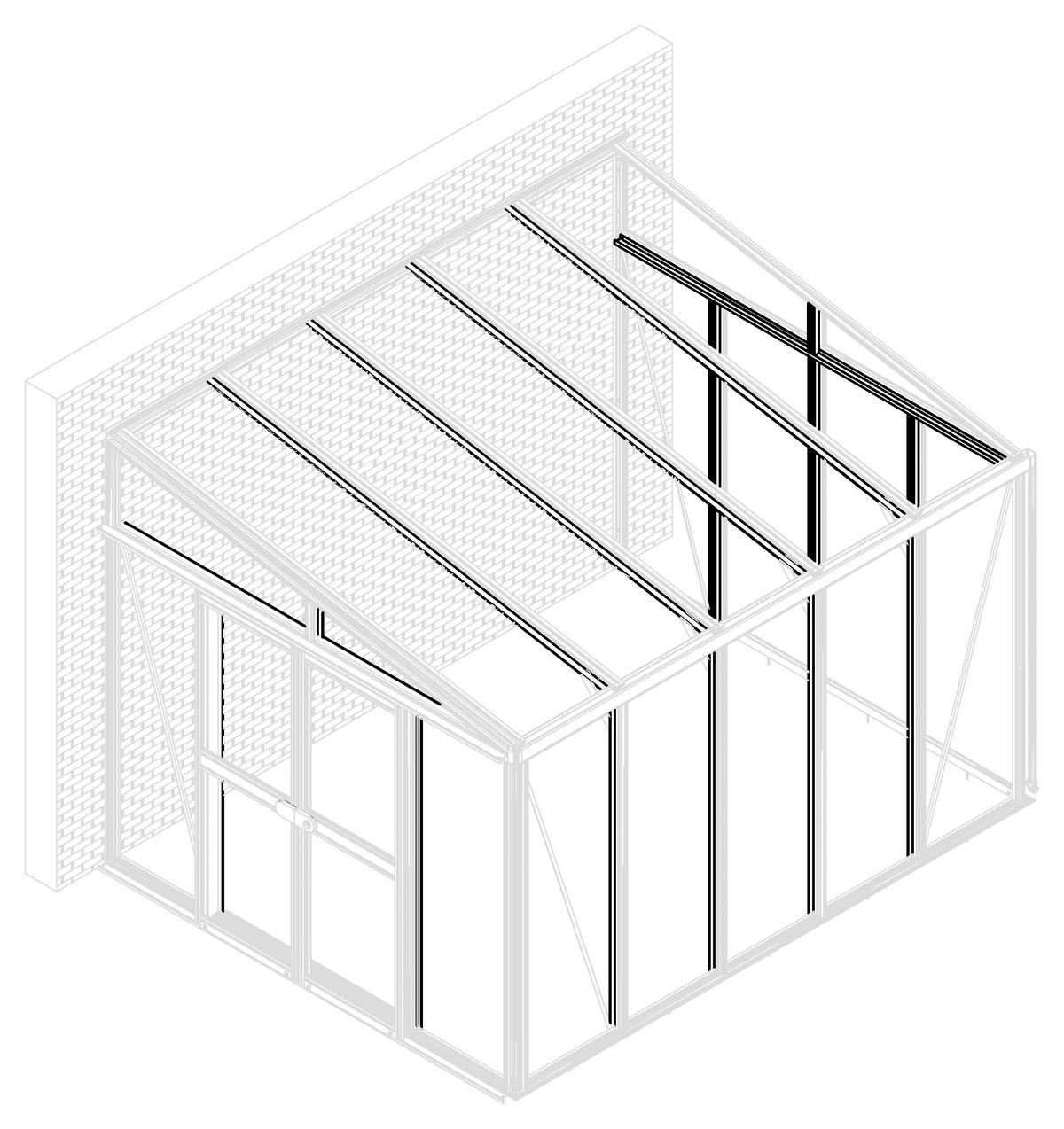 Gewächshaus-Nachrüstsatz Helena 7000 Aluminium - Weiß, Basics, Metall (25/9/263cm)