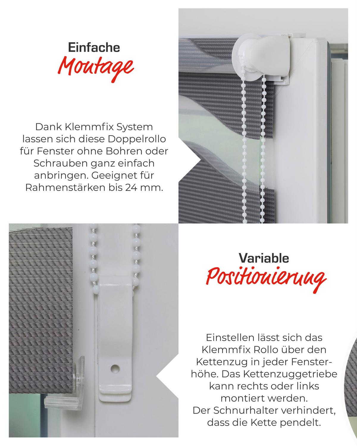 DOPPELROLLO Grau 65x150 cm - Grau, Basics, Textil (65/150cm) - Schwöller